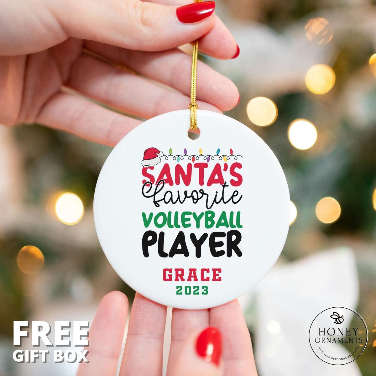 Volleyball Ornament - Personalized Volleyball Team Gift - Volleyball Christmas Ornament - Personalized - Santa's Favorite Volleyball Player