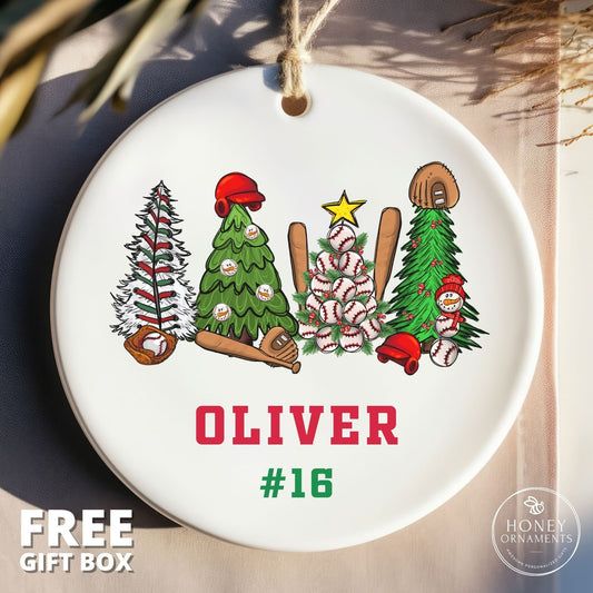 Personalized Baseball Christmas Ornament - Team Player Gift