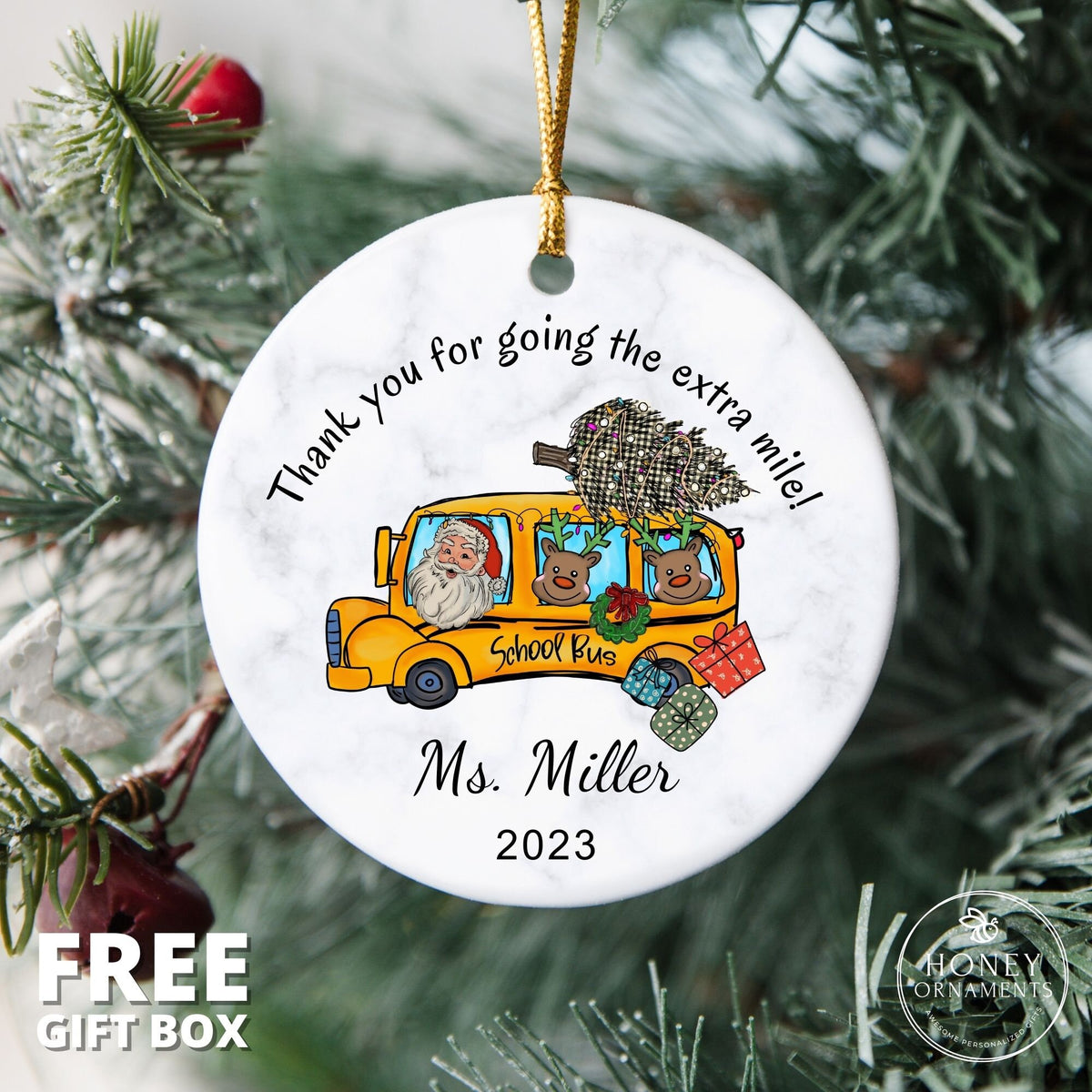 Personalized School Bus Driver Ornament, Best Bus Driver Ornament, Christmas Ornament, School Bus Ornament, School Bus Gift, Bus Driver Gift