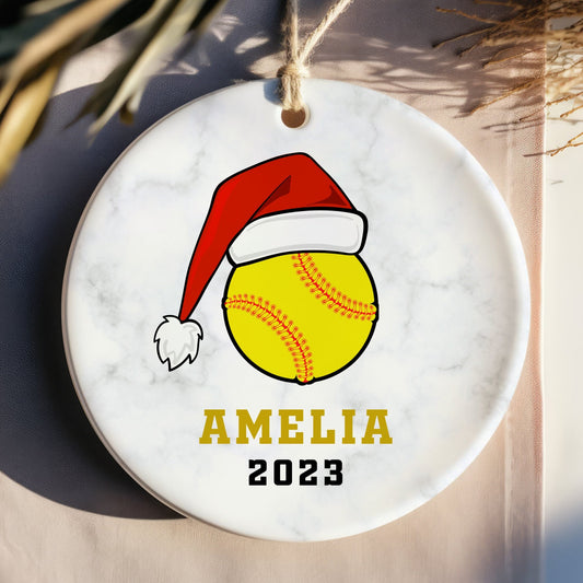 Personalized Softball Team Gift - Softball Ornament - Softball Christmas Ornament - Personalized - Softball Player Ornament - Softball Gift