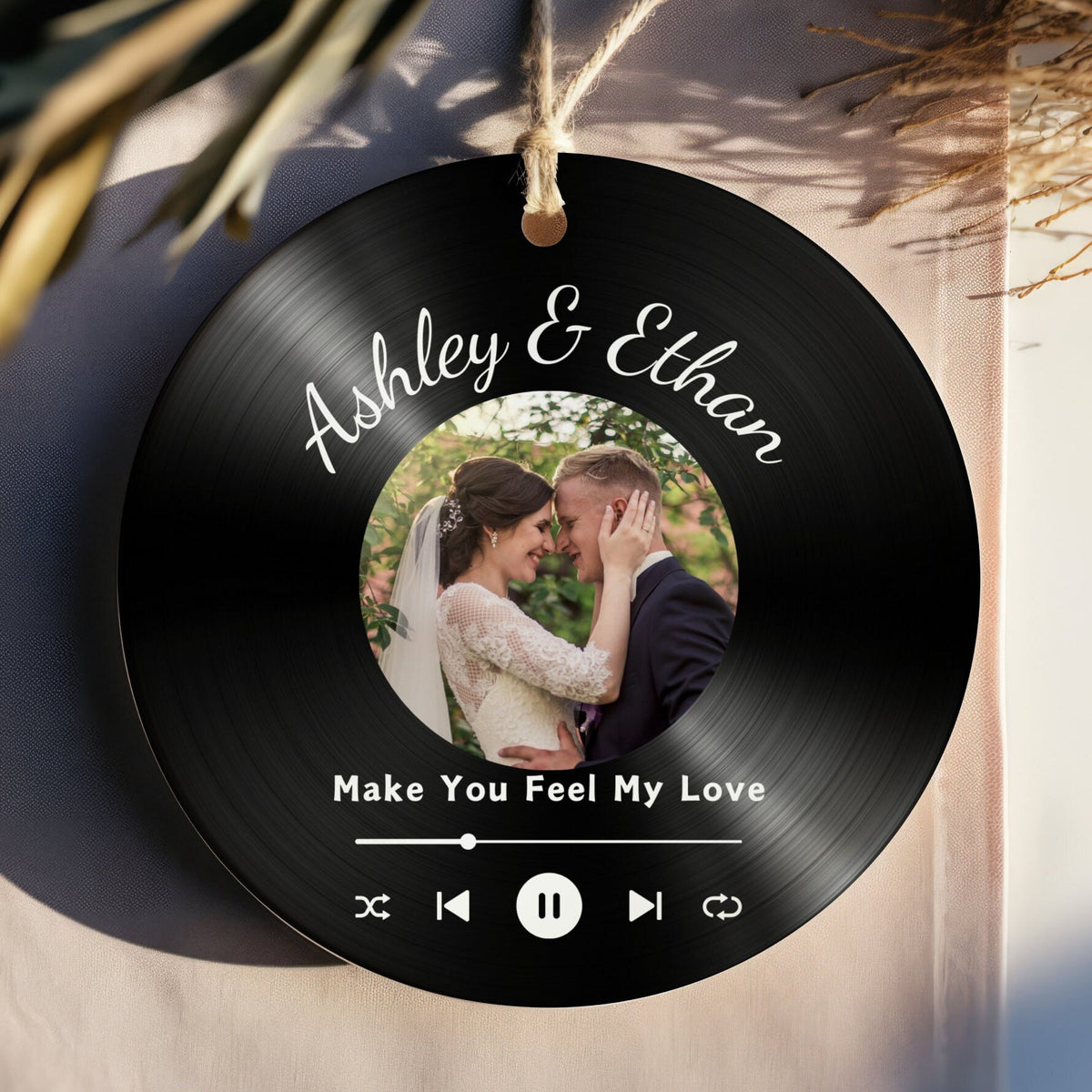 Custom Favorite Song, Personalized Photo Ornament, Anniversary Gift, Valentines Gift for Him, Valentines Gift for Her, Gift for Boyfriend