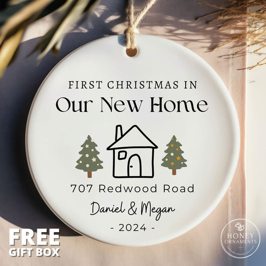 Personalized New Home Ornament - New Home Christmas Ornament - New House Ornament  - First Christmas in Our New Home Ornament - New Address