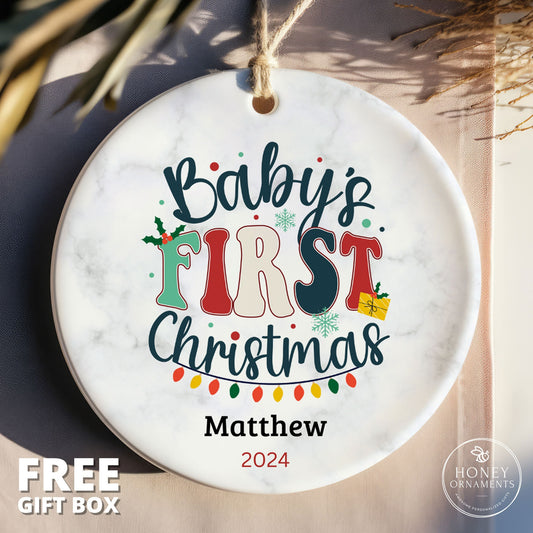 Personalized Baby's First Christmas Ornament - Custom Baby Keepsake - Baby's First Christmas 2026 - Custom Baby 1st Christmas Ornament Gift