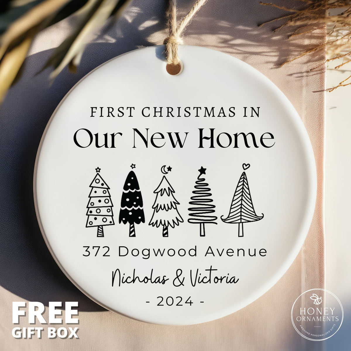 Personalized First Christmas in New Home Ornament, Custom Housewarming Gift (2026)