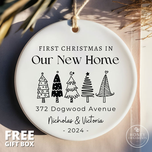 Personalized First Christmas in New Home Ornament, Custom Housewarming Gift (2026)