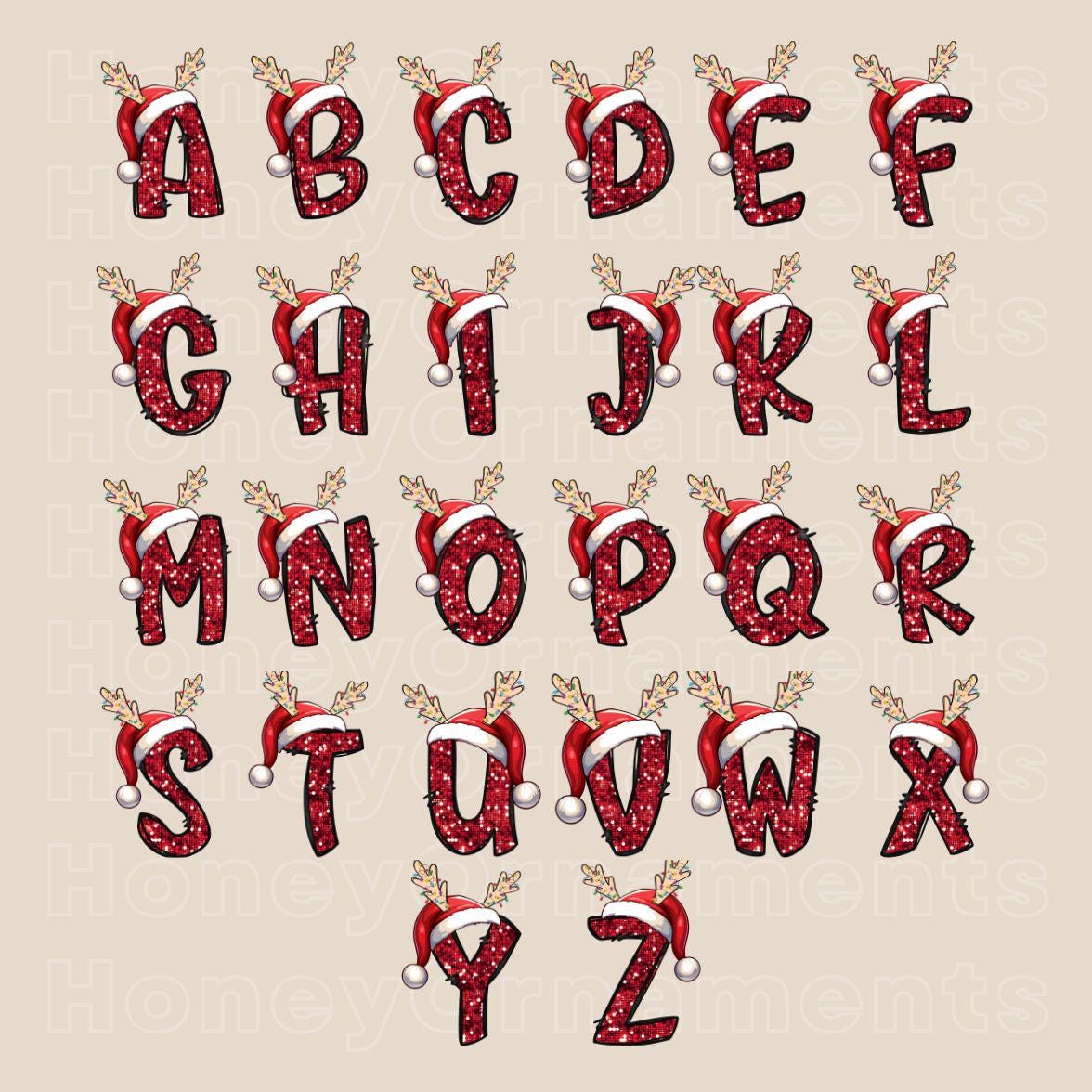Custom Initial Ornament - Personalized Monogram Christmas Ornament - 2026 Family Gift - Letter Name Ornaments - Sequin Faux Letter Ornament