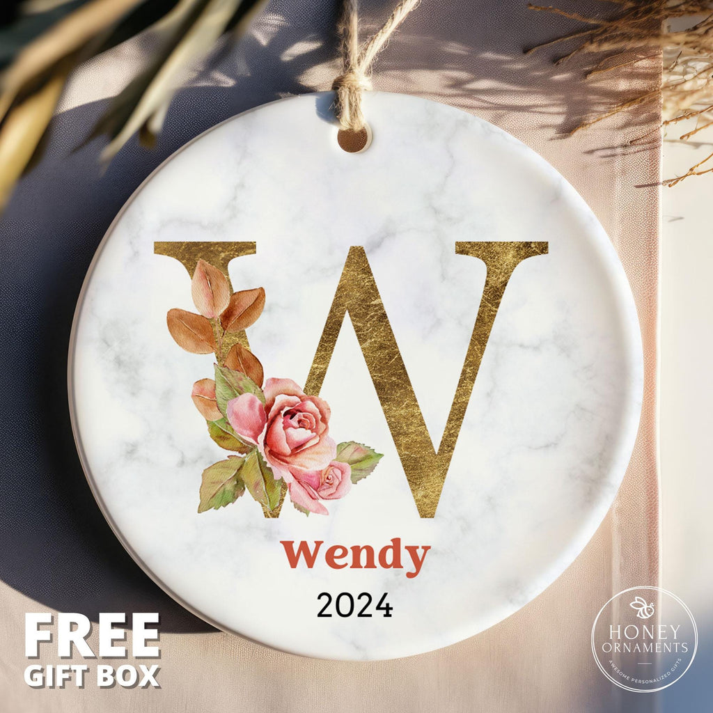 Personalized Family Name Ornament Monogram Christmas