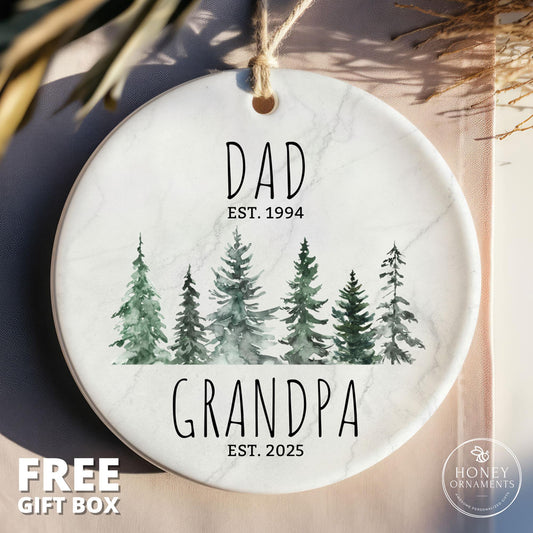 Promoted to Grandpa Ornament | Personalized New Grandpa Gift | Custom Holiday Keepsake | First-Time Grandpa Christmas Ornament