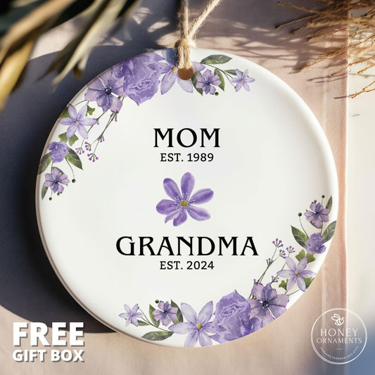 Grandma Gift, First time Grandma Ornament, Pregnancy Announcement to Grandparents, Mother's Day Gift, New Grandma Gift, Personalized