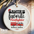 Personalized Firefighter Ornament - Santa's Favorite Hero