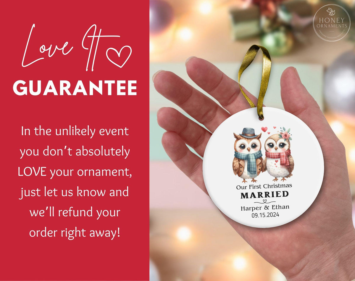 Personalized Wedding Ornament, Newlywed Keepsake, Mr and Mrs Gift