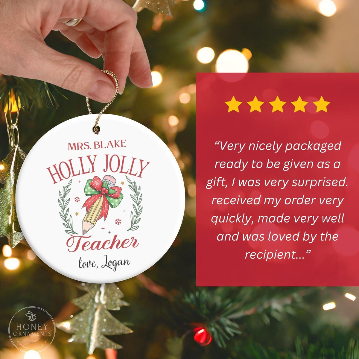 Teacher Thank you Keepsake, Custom Teacher Christmas Ornament, Teacher Appreciation, Back to School Gift for Teacher, Teacher Birthday Gift