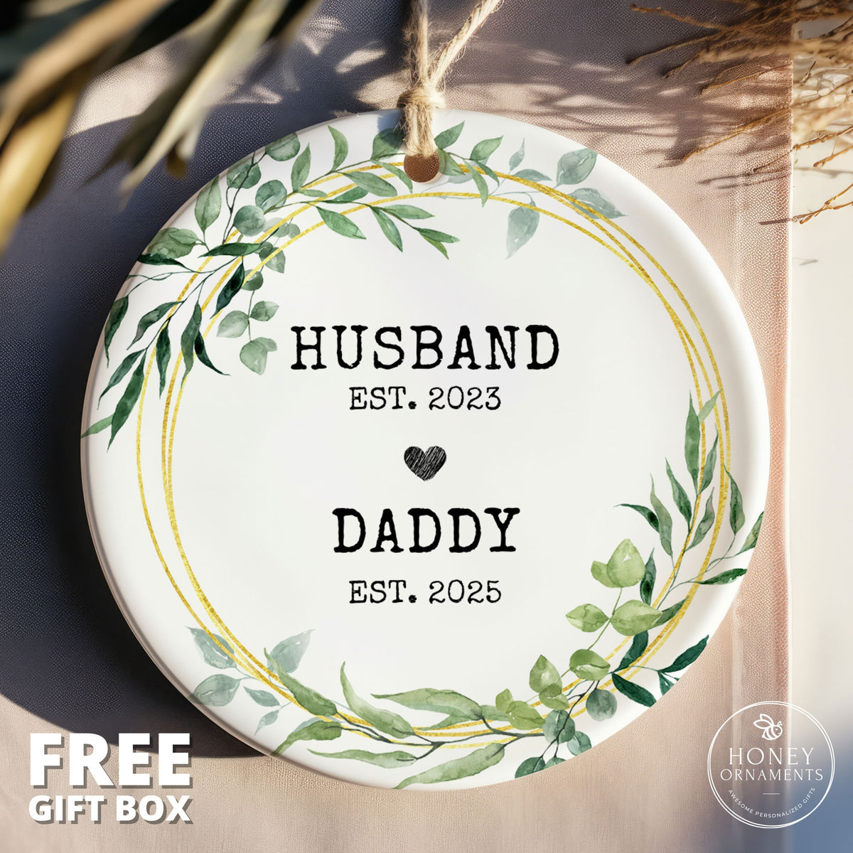 New Dad Gift, New Daddy Gift, First Time Daddy, Baby Announcement, Father's Day Gift, Husband to Daddy, Christmas Ornament, Personalized