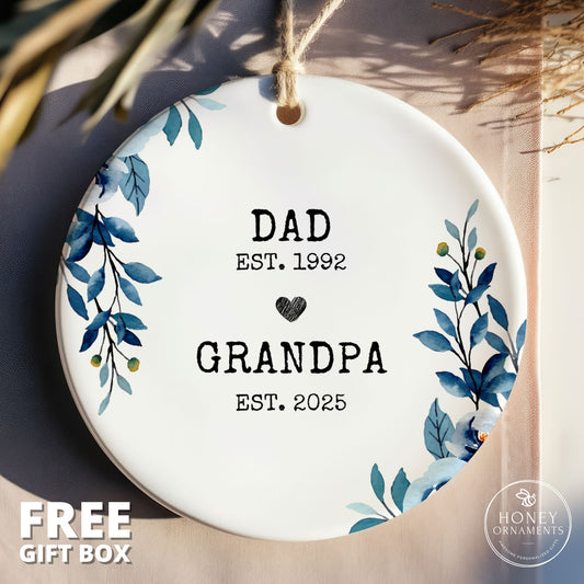 Promoted to Grandpa Ornament - New Grandpa - Baby Announcement - First Time Grandpa Gift - Future Grandpa - Father's Day - Pregnancy Reveal