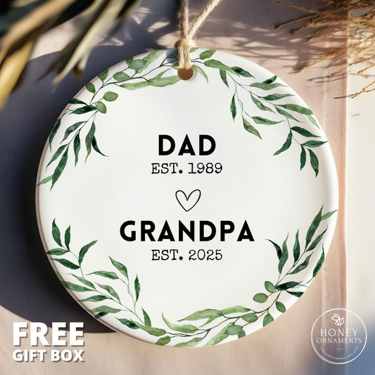 First Time Grandpa Gift - Promoted to Grandpa Ornament - New Grandpa - Baby Announcement - Future Grandpa - Father's Day - Pregnancy Reveal