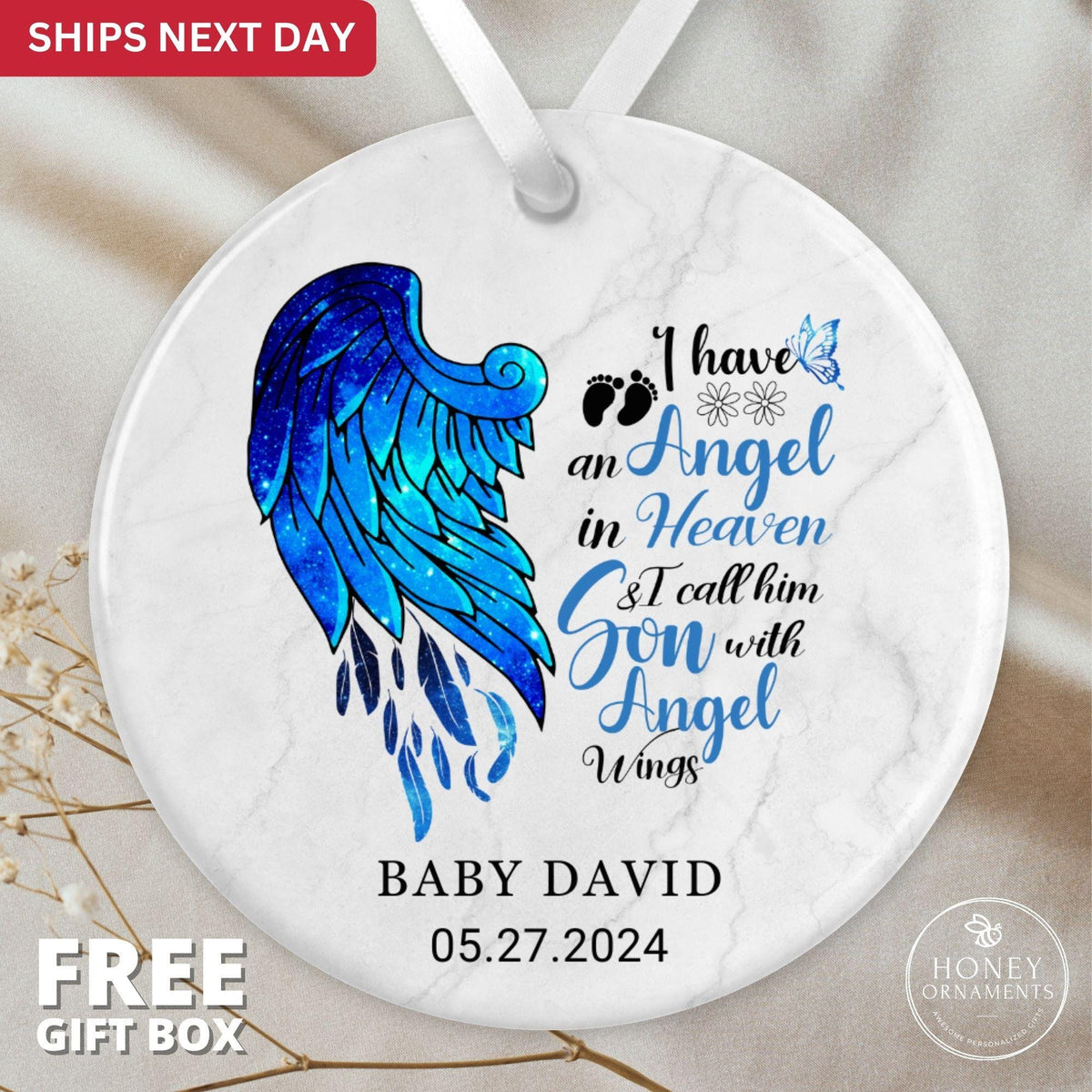 Miscarriage Ornament - Infant Loss Remembrance - Son