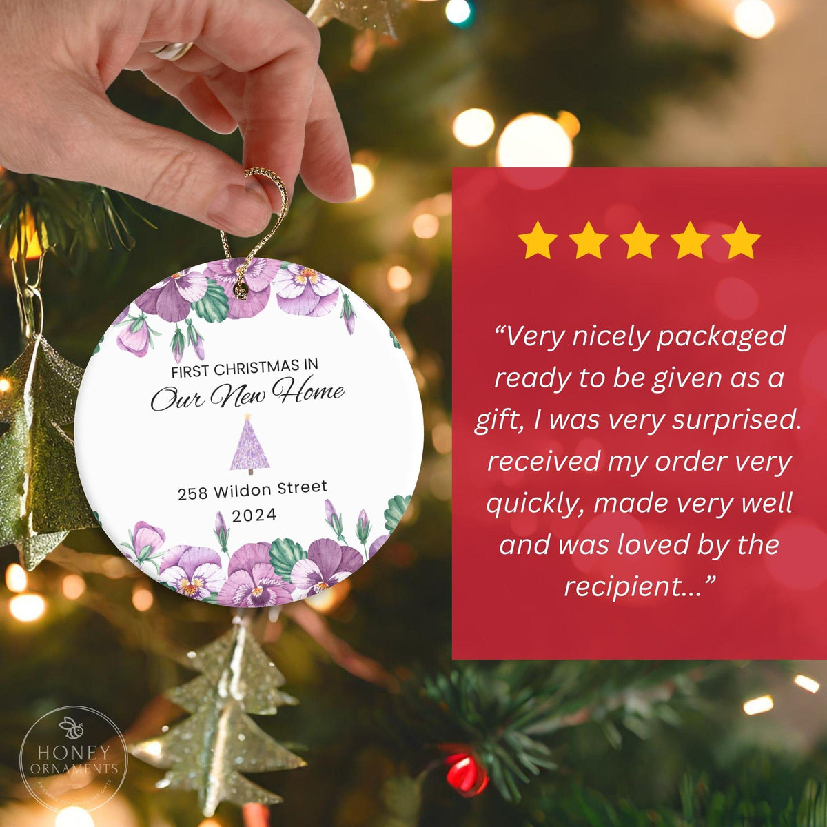 Personalized New Home Ornament, First Christmas, Housewarming Gift