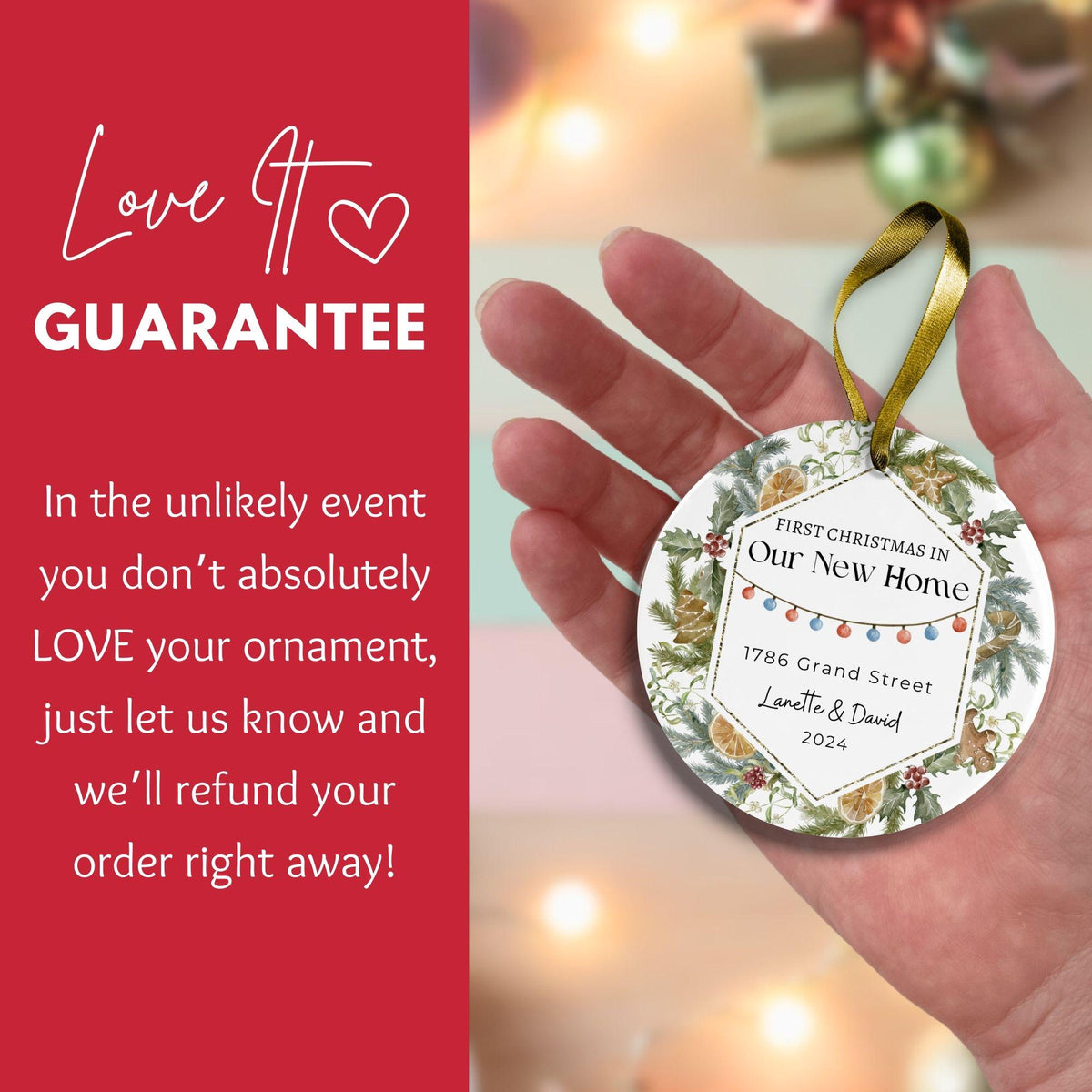 Personalized New Home Ornament, First Christmas Keepsake