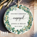 Personalized First Christmas Engaged Ornament