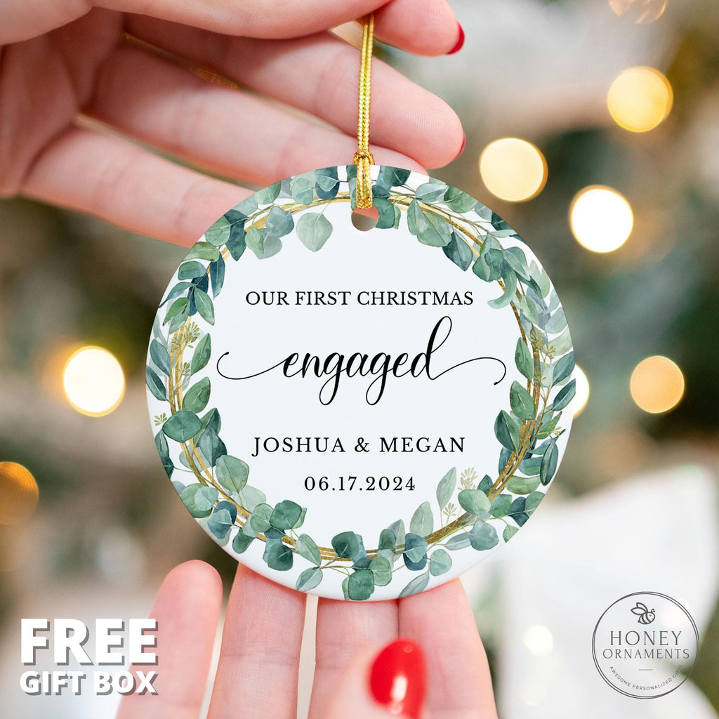 Personalized First Christmas Engaged Ornament - photo 2