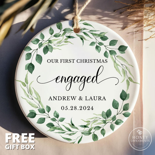 Personalized Engagement Ornament - First Christmas Keepsake
