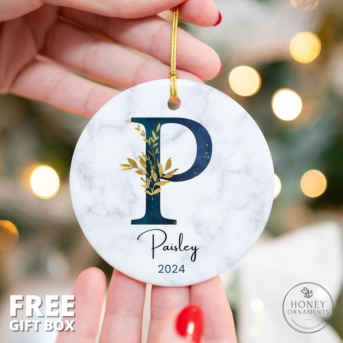 Personalized Monogram Christmas Ornament - 2026 Family Gift - Custom Initial Ornament - Letter Name Ornaments - Unique Holiday Keepsake