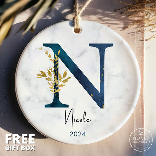 Personalized Monogram Christmas Ornament - 2026 Family Gift - Custom Initial Ornament - Letter Name Ornaments - Unique Holiday Keepsake