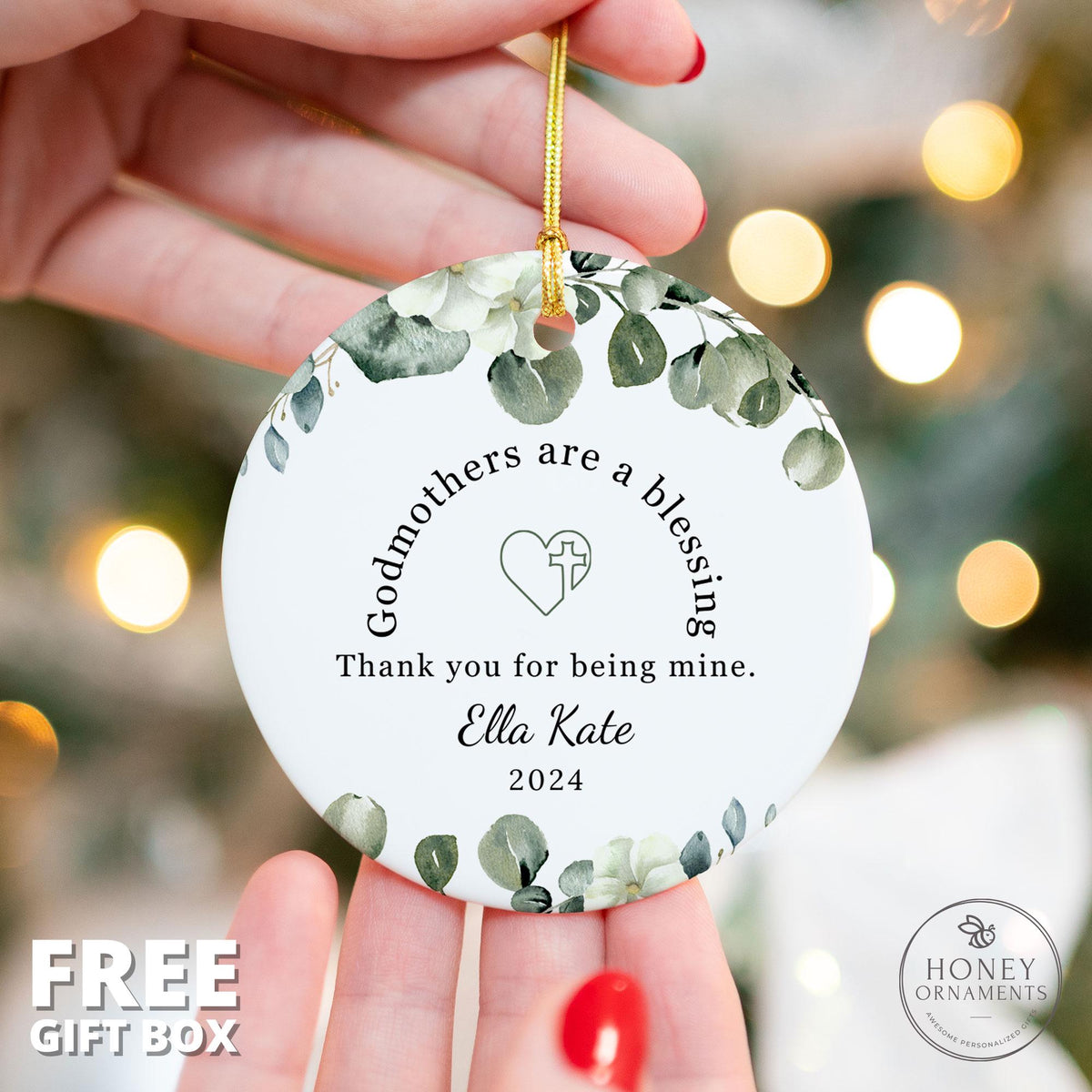 Godparents Keepsake Gift, Godmother Ornament Gift, Godmother Gift, Godfather Gift, Thank you Gift, Christening Gift, Godmother Proposal Gift