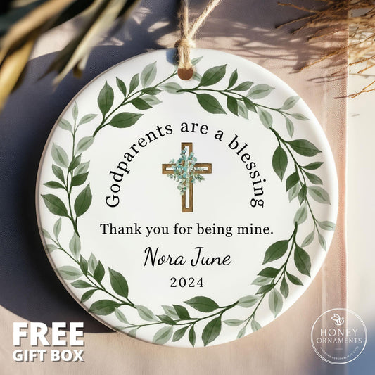 Godparents Ornament Personalized Godmother Gift Godfather Gift Godmother Proposal Gift from Godchild Godparent Keepsake Godparent Gift 2026