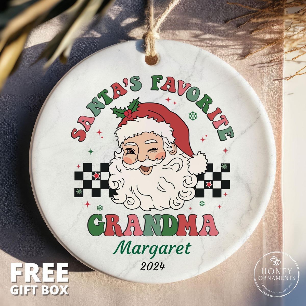 Gift for Grandma - Santa's Favorite Grandma Ornament