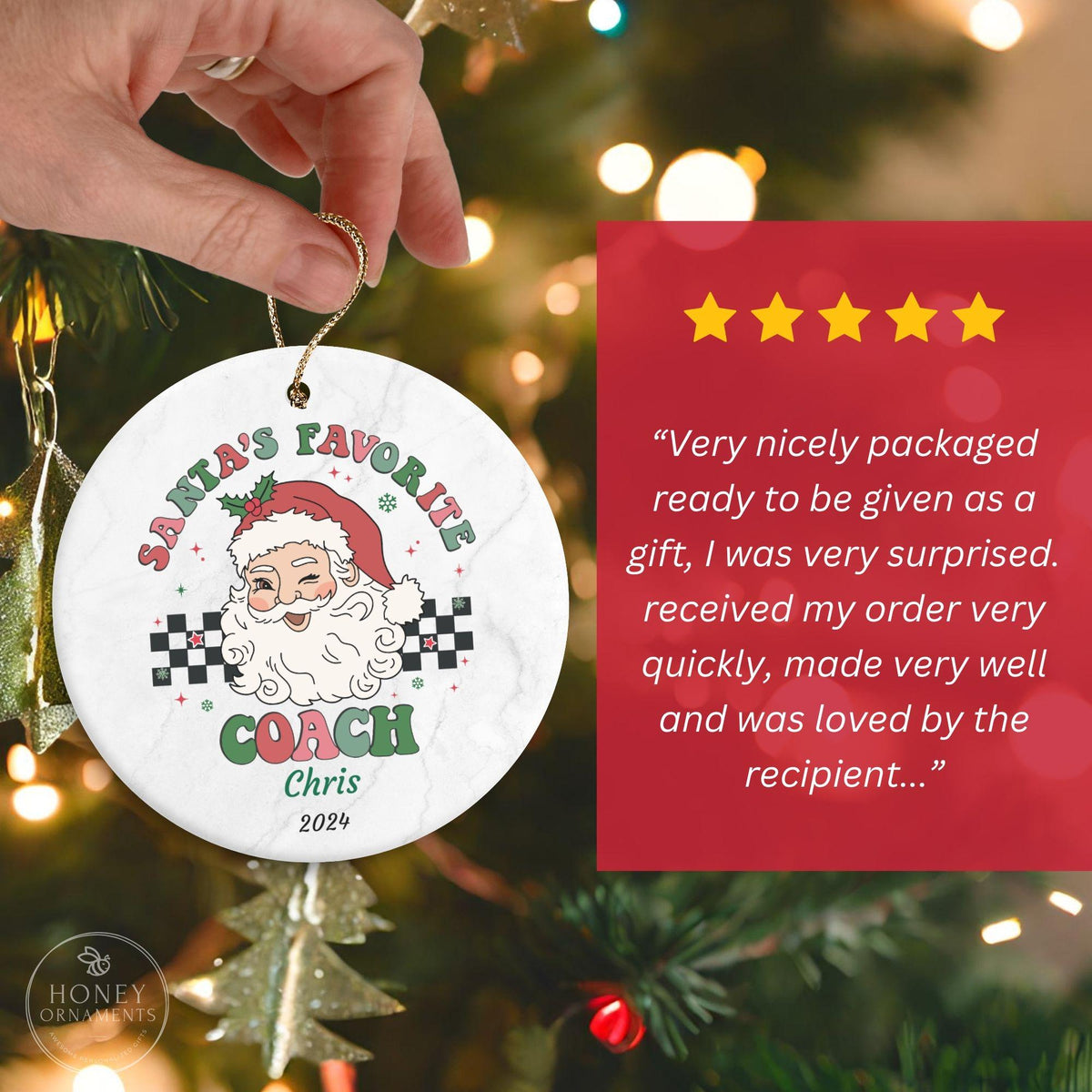 Coach Gift, Thank You Coach Gift, Coach Christmas Gift, Personalized Santa's Favorite Coach Ornament, Coach Appreciation, End of Season Gift