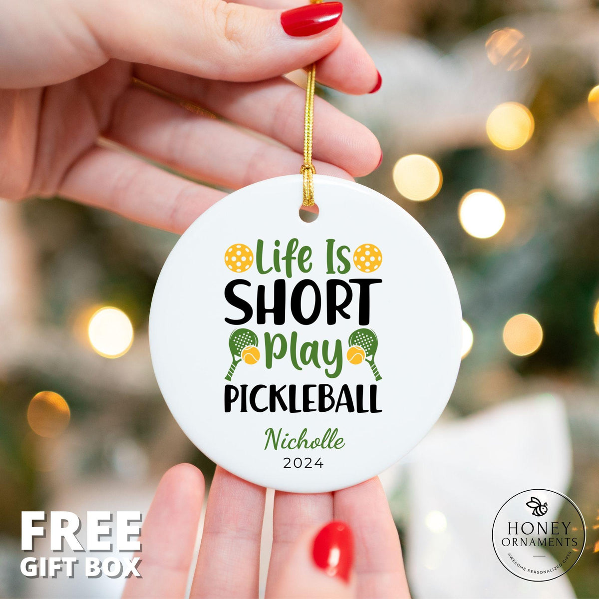 Pickle Ball Ornament - Pickleball Gift for Her - photo 2