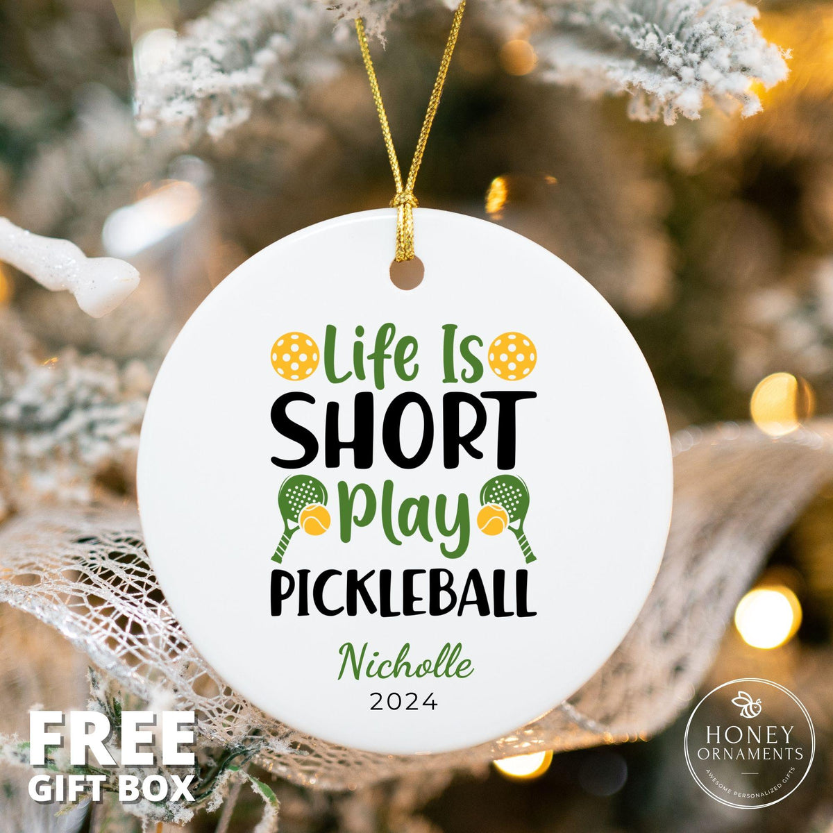 Pickle Ball Ornament - Pickleball Gift for Her - photo 3
