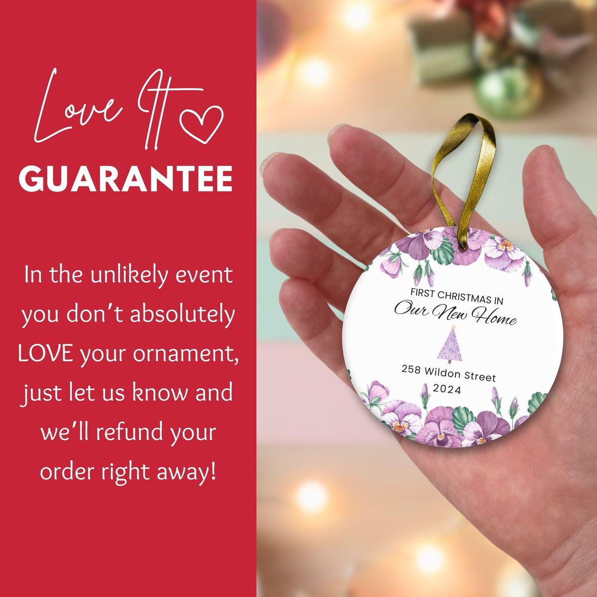Personalized New Home Ornament, First Christmas, Housewarming Gift