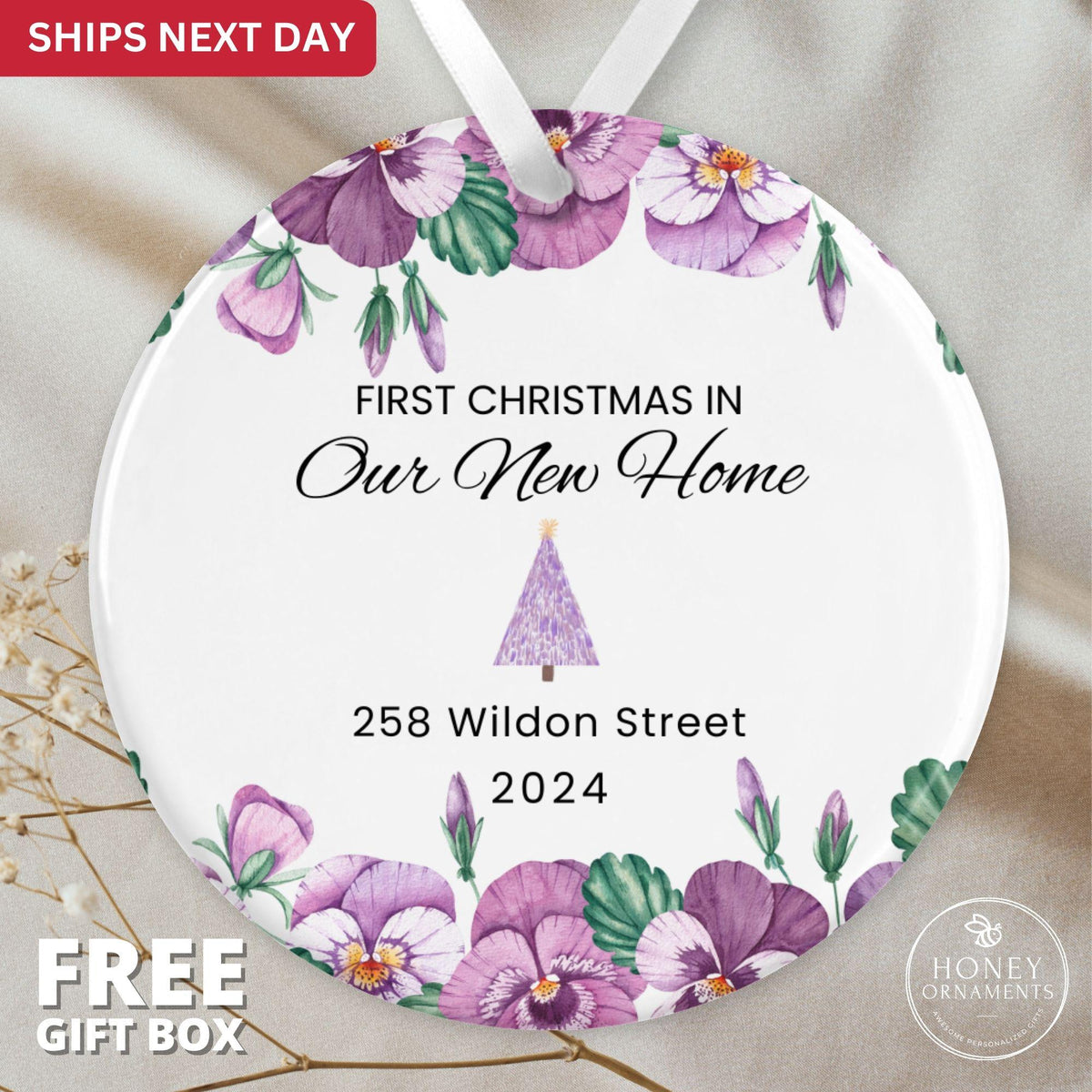 Personalized New Home Ornament, First Christmas, Housewarming Gift