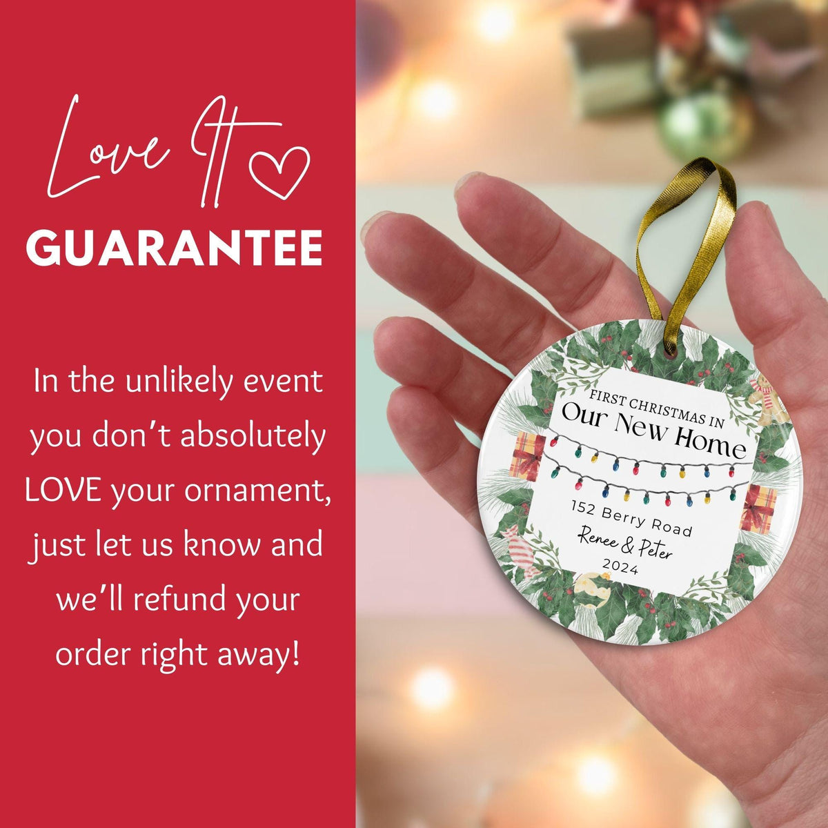 First Christmas In Our New Home Ornament, New Home Gift, First New Home Christmas Tree Decoration, New House Keepsake, Couples New Home Gift