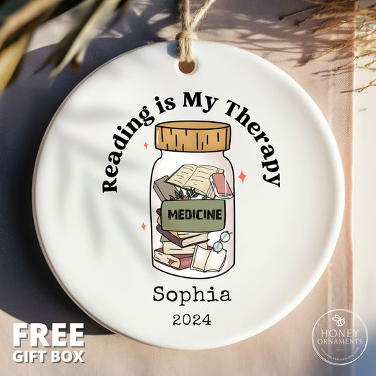 Personalized Book Lover Ornament, Librarian Gift