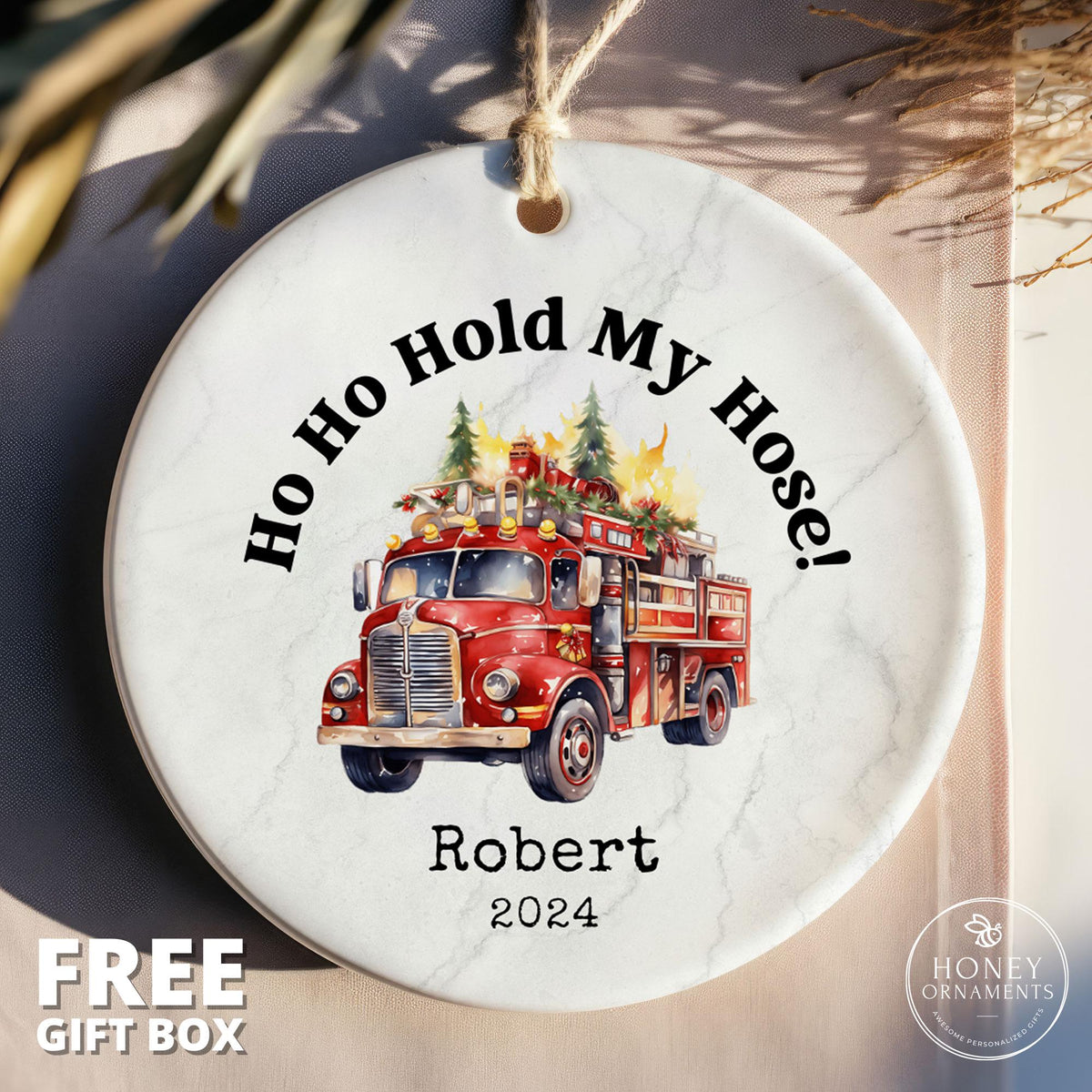 Firetruck Ornament - Firefighter Ornament