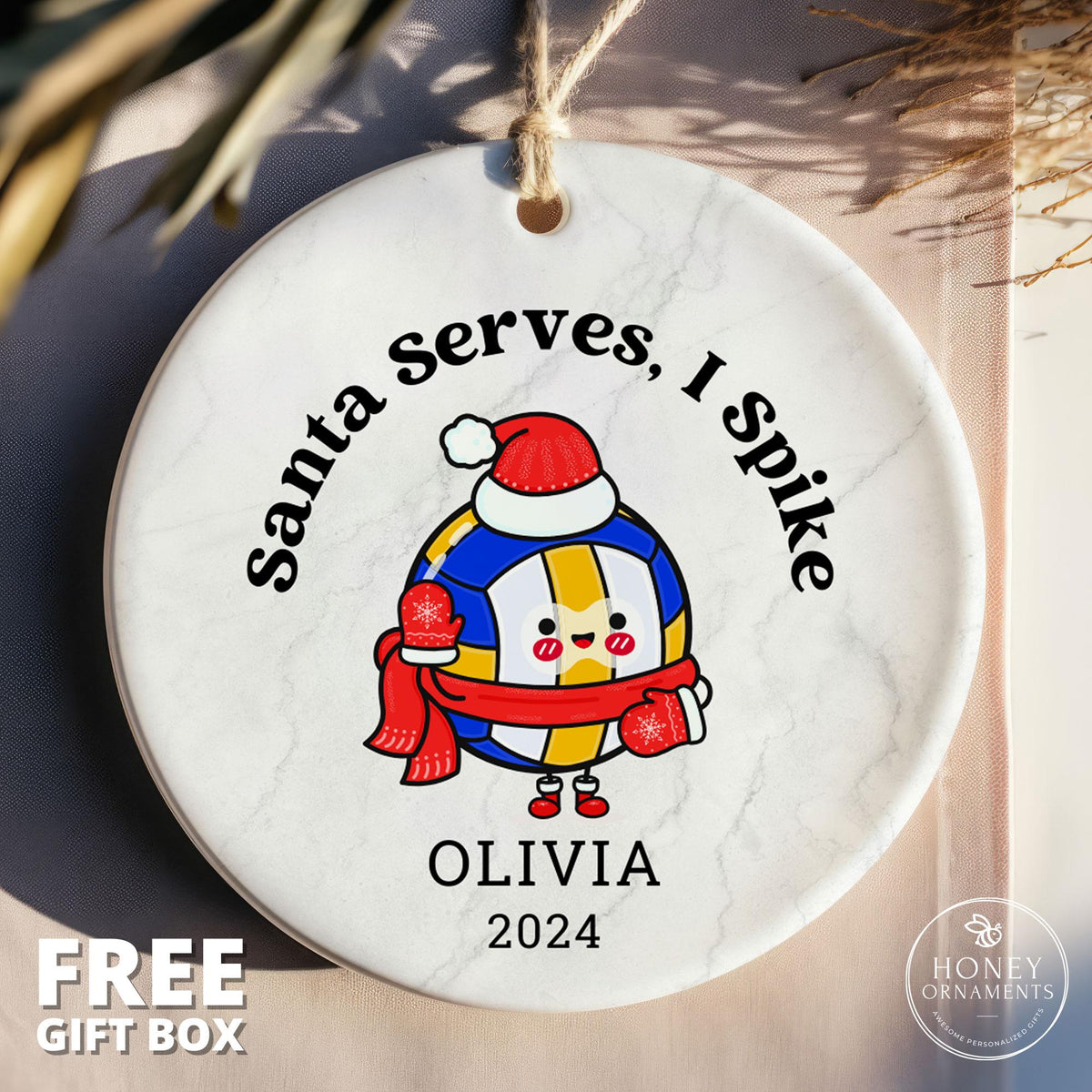 Personalized Volleyball Ornament
