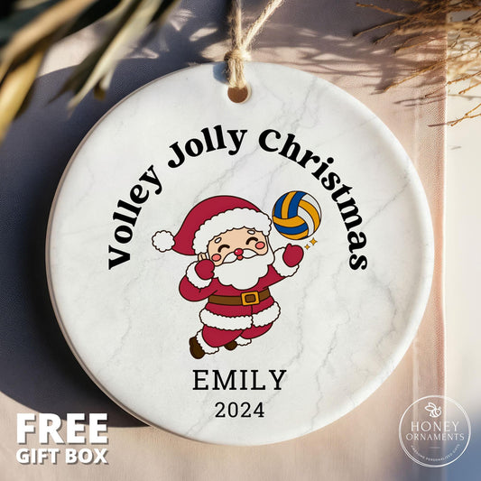 Volley Jolly Christmas Volleyball Ornament: Player Gift, Team Keepsake
