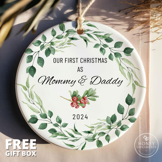 New Parents Gift, New Parents Ornament, New Parents Expecting Parents Gift, Baby Announcement, Our First Christmas as Mommy and Daddy, 2026