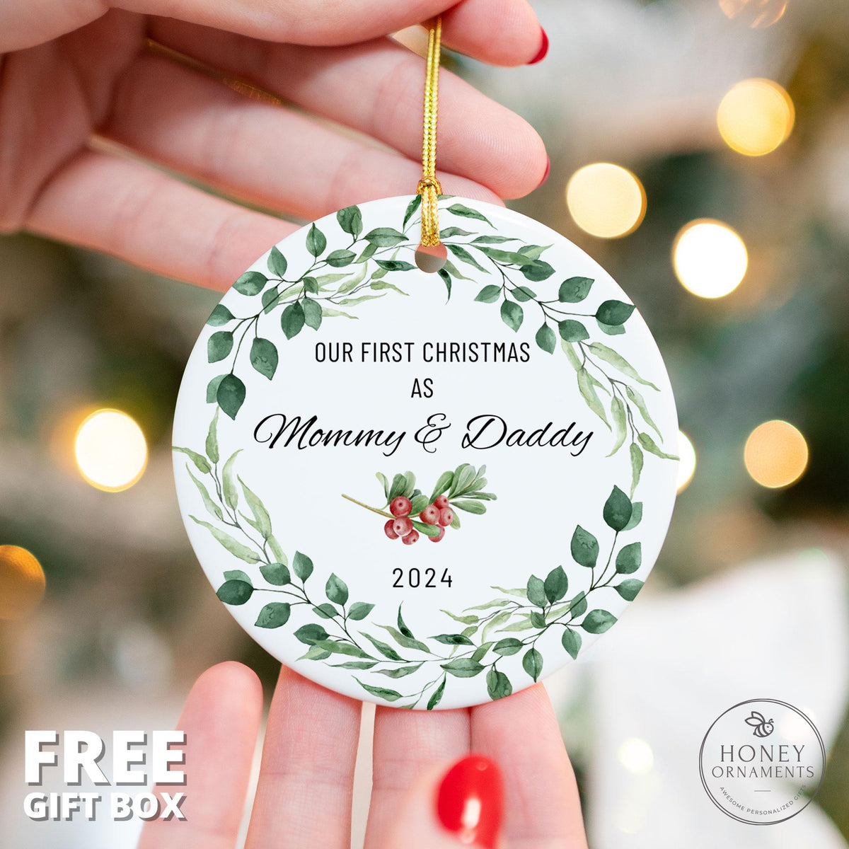 New Parents Gift, New Parents Ornament, New Parents Expecting Parents Gift, Baby Announcement, Our First Christmas as Mommy and Daddy, 2026