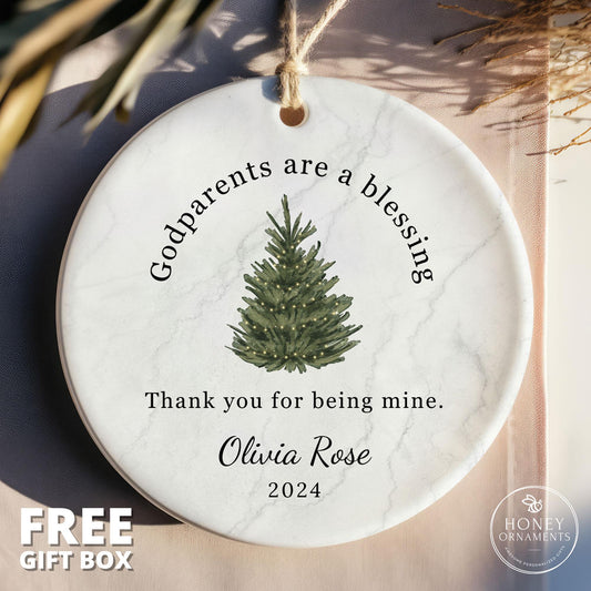 Godparents Gift from Godchild, Godparents Ornament, Personalized Godmother Gift, Godfather Thank You Keepsake, Custom Godparents Gift, 2026
