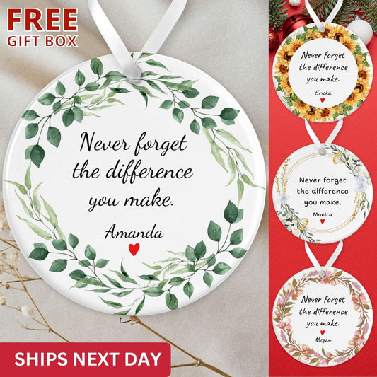 Thank You Gift, Thank You Christmas Ornament, Personalized Teacher Appreciation Keepsake, Gift for Coworkers 2026, Custom Employee Gift Box