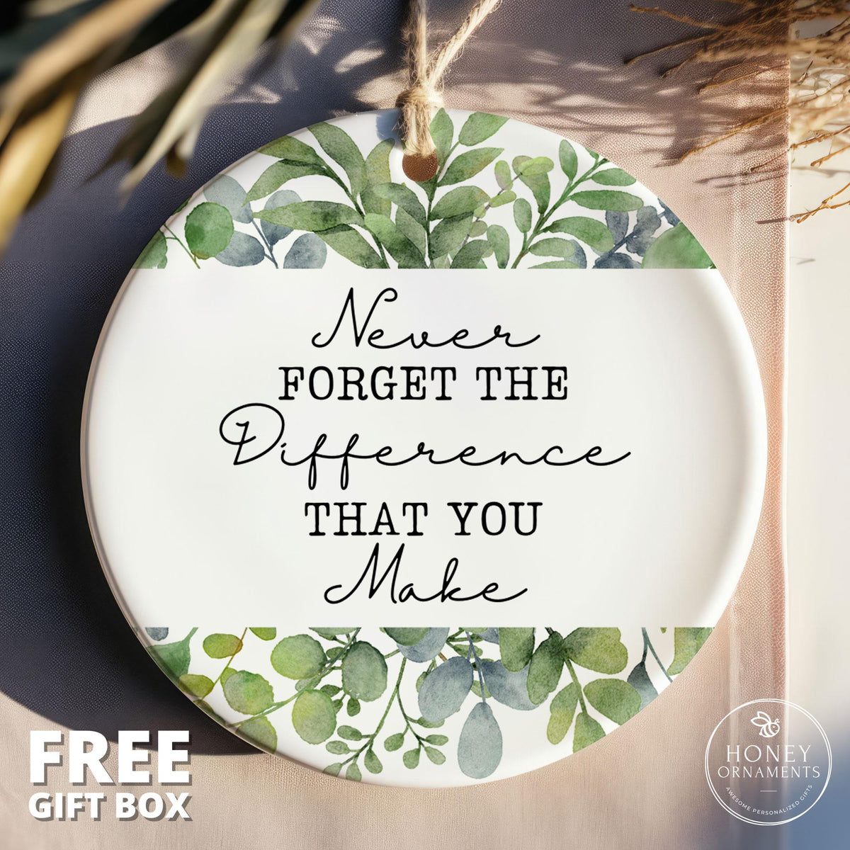 Personalized Thank You Ornament, Employee Teacher Appreciation Gift