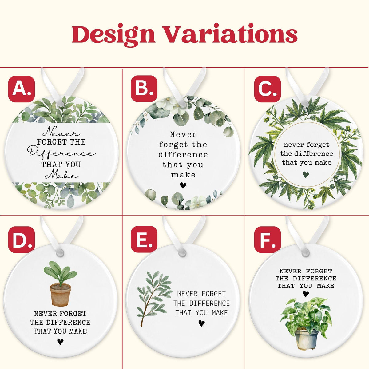 Personalized Thank You Ornament, Employee Teacher Appreciation Gift