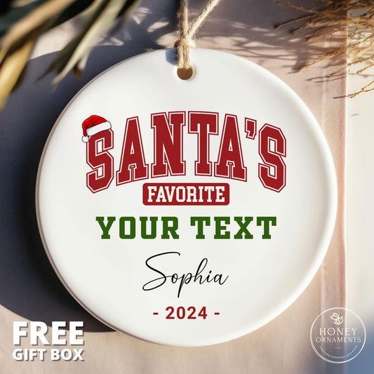 Santa's Favorite Christmas Ornament, Personalized Family Ornament 2026, Custom Ornament, Christmas Gift for Her, Appreciation Gift for Him