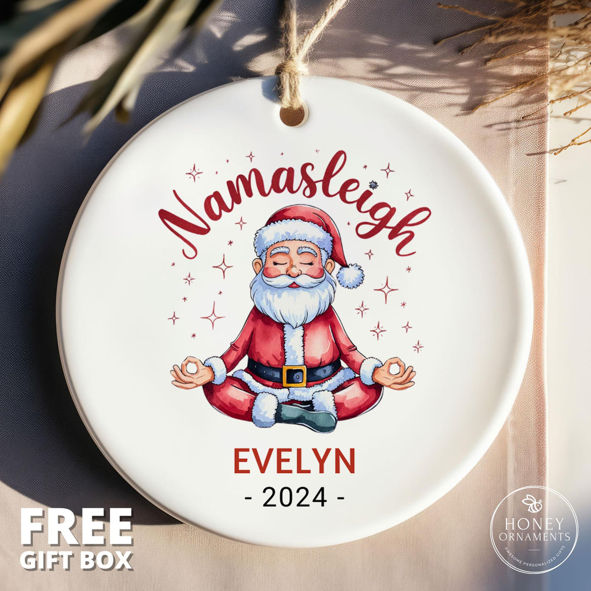 Yoga Gift for Her, Yoga Teacher Gift Idea, Yoga Lover Gift, Custom Yoga Gifts for Him, Yoga Holiday Gift for Women, Yoga Christmas Ornament