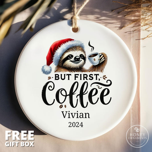 But First Coffee Ornament, Funny Espresso Gift