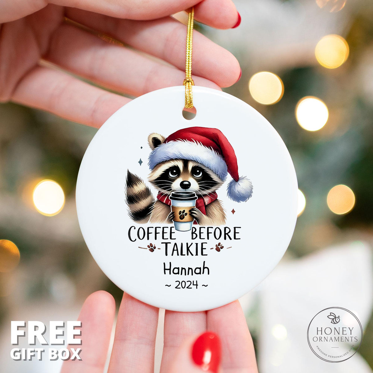 Coffee Before Talkie Ornament, Coffee Lover Gift for Her, Coffee Addict Gift for Him, Gag Gift, Christmas Gift for Her, Espresso Lover Gift